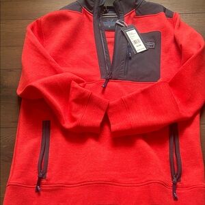 Vineyard Vines Boys XL Super Shep Shirt Sailors Red and Navy 1/4 Zip-Up
